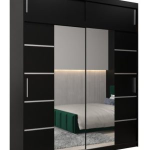 Szafa przesuwna Verona 4 200 czarny + czarny z nadstawką 97189 Szafa przesuwna Verona 4 200 czarny + czarny z nadstawką 97189