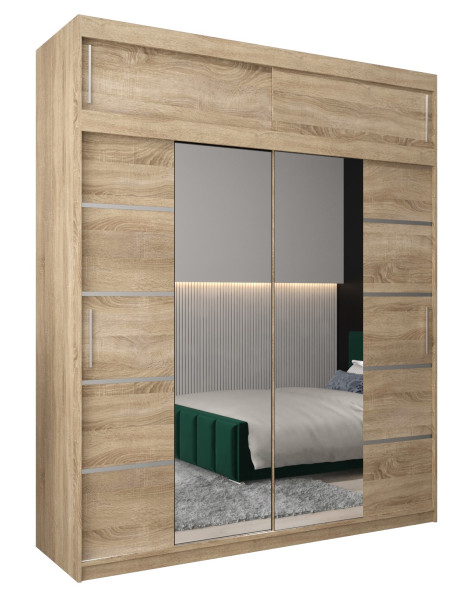 Szafa przesuwna Verona 4 200 sonoma + sonoma z nadstawką 97116