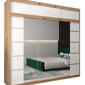 Szafa przesuwna Verona 4 250 artisan + biały z nadstawką 97367 Szafa przesuwna Verona 4 250 artisan + biały z nadstawką 97367