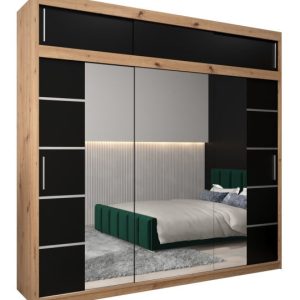 Szafa przesuwna Verona 4 250 artisan + czarny z nadstawką 97372 Szafa przesuwna Verona 4 250 artisan + czarny z nadstawką 97372