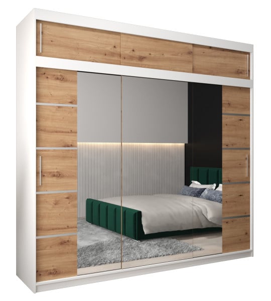 Szafa przesuwna Verona 4 250 biały + artisan z nadstawką 97518
