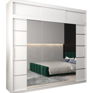 Szafa przesuwna Verona 4 250 biały + biały z nadstawką 97395 Szafa przesuwna Verona 4 250 biały + biały z nadstawką 97395