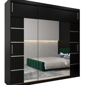 Szafa przesuwna Verona 4 250 czarny + czarny z nadstawką 97129 Szafa przesuwna Verona 4 250 czarny + czarny z nadstawką 97129