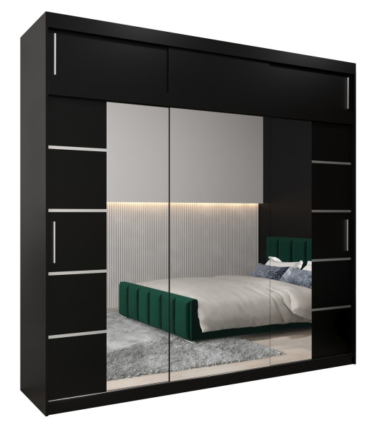 Szafa przesuwna Verona 4 250 czarny + czarny z nadstawką 97129