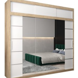 Szafa przesuwna Verona 4 250 sonoma + biały z nadstawką 97221 Szafa przesuwna Verona 4 250 sonoma + biały z nadstawką 97221