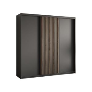 Szafa przesuwna VONTE 180 cm z lamelami Czarna + Dąb wotan 739729 Szafa przesuwna VONTE 180 cm z lamelami Czarna + Dąb wotan 739729