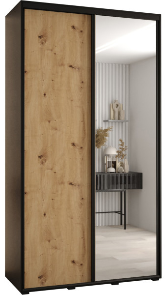 Szafa przesuwna wysoka Davos 3 140 czarny+artisan+czarny 134399