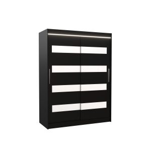 Szafa przesuwna z lacobelem i oświetleniem LED MARTINEZ 150 Black 1019630