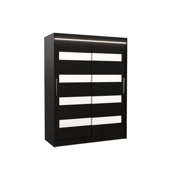 Szafa przesuwna z lacobelem i oświetleniem LED MARTINEZ 150 Black 1019630