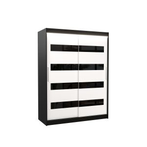 Szafa przesuwna z lacobelem i oświetleniem LED MARTINEZ 150 Black 1019495