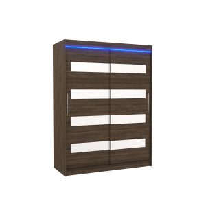 Szafa przesuwna z lacobelem i oświetleniem LED MARTINEZ 150 Choco 1019634