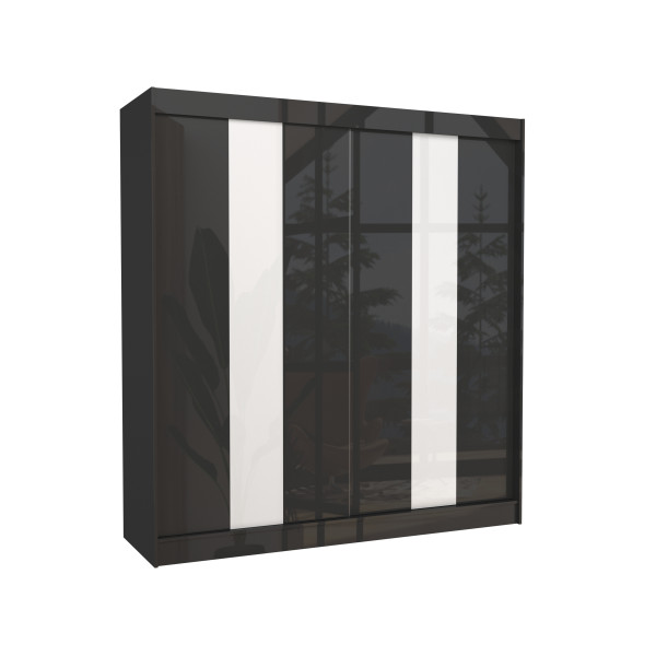 Szafa przesuwna z lacobelem KAREN 200 Black 1018625