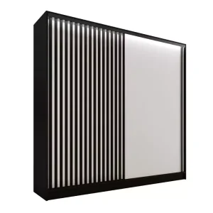 Szafa przesuwna z lamelami 200 cm LAMEL 3D Biały 248978 Szafa przesuwna z lamelami 200 cm LAMEL 3D Biały 248978