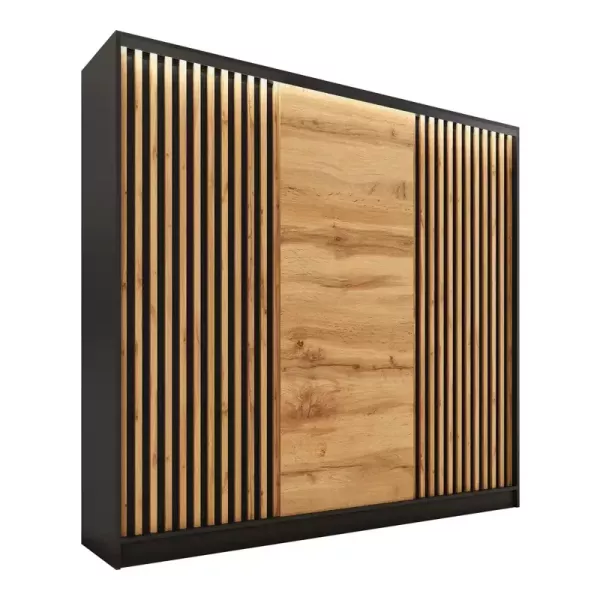 Szafa przesuwna z lamelami 200 cm LOFT wotan 527153