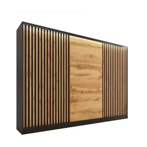 Szafa przesuwna z lamelami 280 cm LOFT wotan 527238 Szafa przesuwna z lamelami 280 cm LOFT wotan 527238