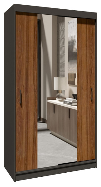 Szafa przesuwna z lustrem 120 cm NASTE orzech 699002