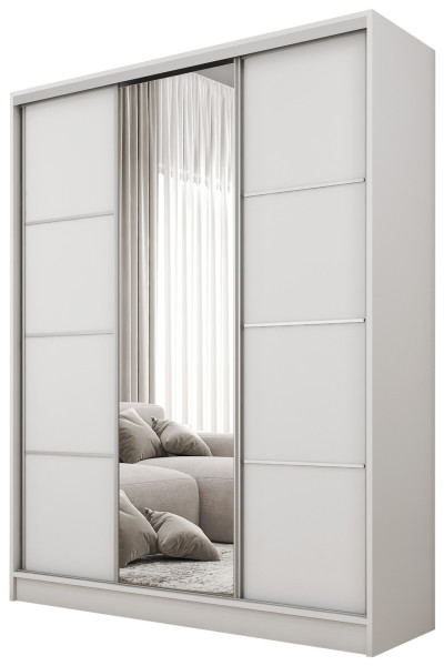 Szafa przesuwna z lustrem 150 cm BEST Biały 224920