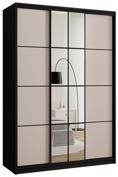 Szafa przesuwna z lustrem 150 cm EDGE beż 671490