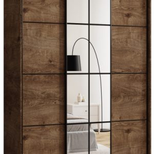 Szafa przesuwna z lustrem 150 cm EDGE dąb lefkas 671338