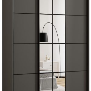 Szafa przesuwna z lustrem 150 cm EDGE grafitowa 671399