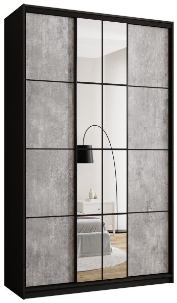 Szafa przesuwna z lustrem 150 cm EDGE MAX beton 671336