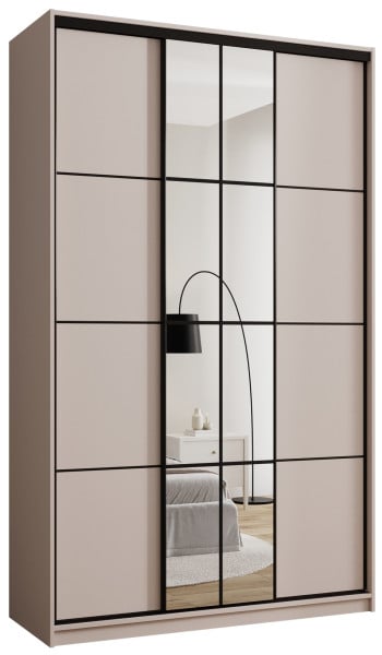 Szafa przesuwna z lustrem 150 cm EDGE MAX beż 671308