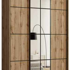 Szafa przesuwna z lustrem 150 cm EDGE MAX z drążkami 671361
