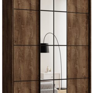 Szafa przesuwna z lustrem 150 cm EDGE MAX z drążkami 671351