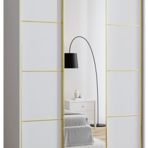 Szafa przesuwna z lustrem 150 cm GOLD NEW biały mat 248946