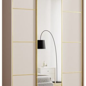 Szafa przesuwna z lustrem 150 cm GOLD NEW MAX wysoka szafa do sypialni 671473 Szafa przesuwna z lustrem 150 cm GOLD NEW MAX wysoka szafa do sypialni 671473