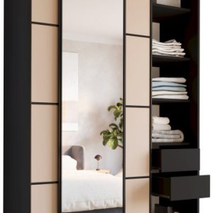 Szafa przesuwna z lustrem 150 cm LOFT MAX beż 527330 Szafa przesuwna z lustrem 150 cm LOFT MAX beż 527330