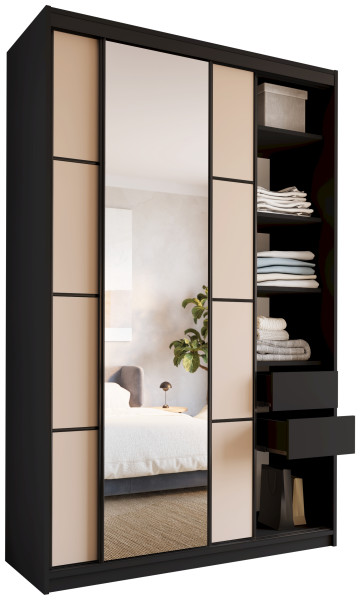Szafa przesuwna z lustrem 150 cm LOFT MAX beż 527330