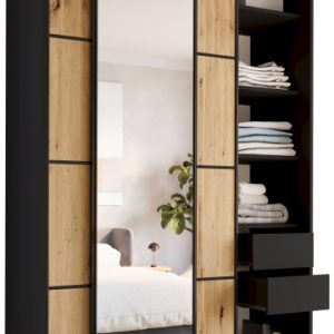 Szafa przesuwna z lustrem 150 cm LOFT MAX z szufladami 530848 Szafa przesuwna z lustrem 150 cm LOFT MAX z szufladami 530848