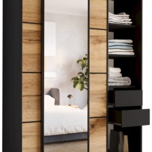 Szafa przesuwna z lustrem 150 cm LOFT wotan drążki 527199 Szafa przesuwna z lustrem 150 cm LOFT wotan drążki 527199