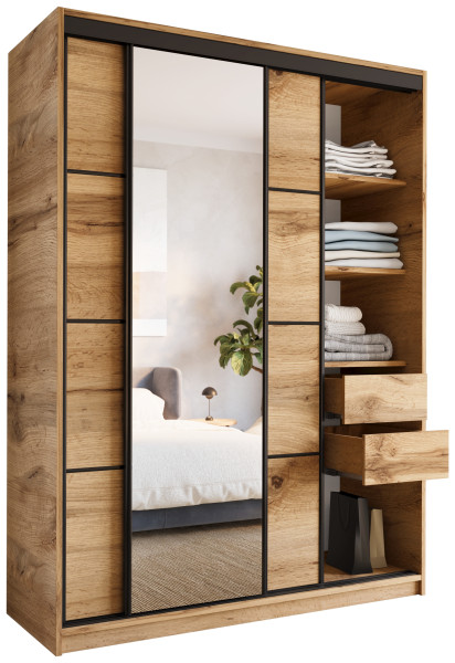 Szafa przesuwna z lustrem 150 cm LOFT wotan 527323