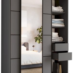 Szafa przesuwna z lustrem 150 cm LOFT z półkami 530856 Szafa przesuwna z lustrem 150 cm LOFT z półkami 530856