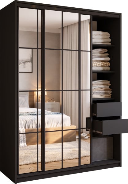 Szafa przesuwna z lustrem 150 cm OPTICA 671756