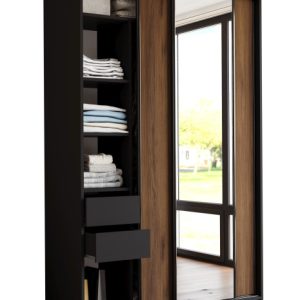 Szafa przesuwna z lustrem 150 LOFT MAX orzech 972344
