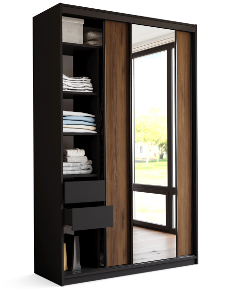 Szafa przesuwna z lustrem 150 LOFT MAX orzech 972344