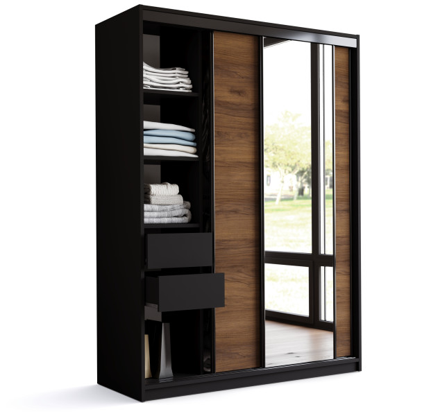 Szafa przesuwna z lustrem 150 LOFT orzech 972354
