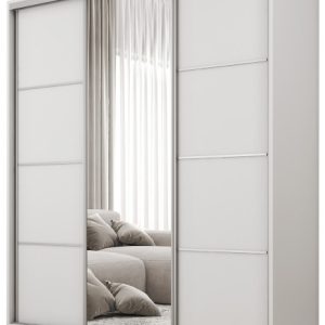 Szafa przesuwna z lustrem 160 cm BEST Biały 224933