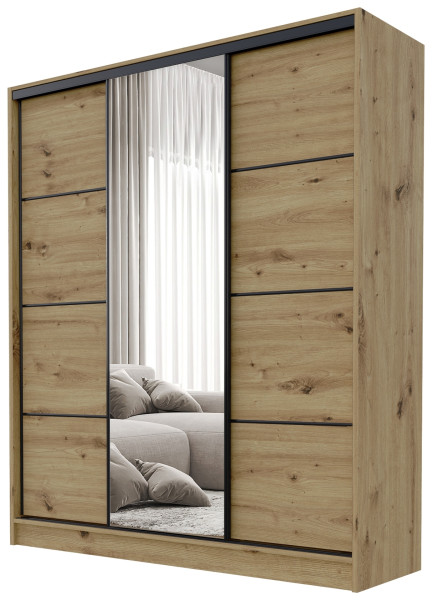 Szafa przesuwna z lustrem 160 cm BEST dąb artisan 701837