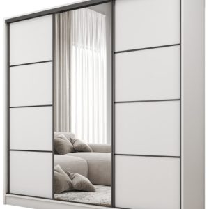 Szafa przesuwna z lustrem 180 cm BEST Biały 224940