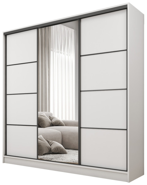 Szafa przesuwna z lustrem 180 cm BEST Biały 224940