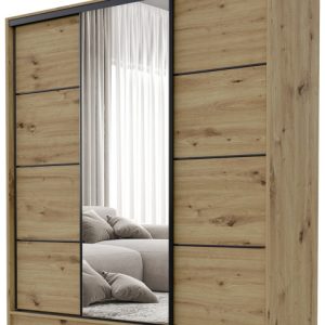 Szafa przesuwna z lustrem 180 cm BEST dąb artisan 702045