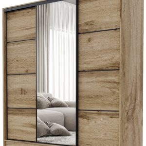 Szafa przesuwna z lustrem 180 cm BEST dąb wotan 702038
