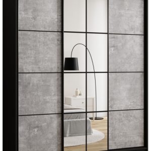 Szafa przesuwna z lustrem 180 cm EDGE beton 671468