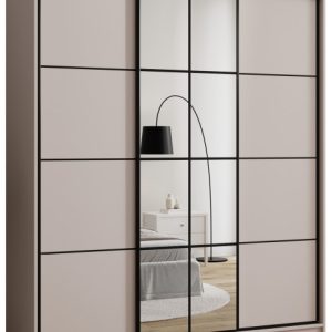 Szafa przesuwna z lustrem 180 cm EDGE beżowa 671366