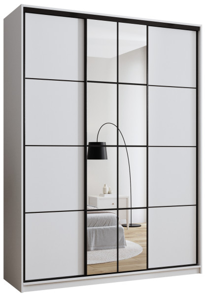 Szafa przesuwna z lustrem 180 cm EDGE MAX biała 671474