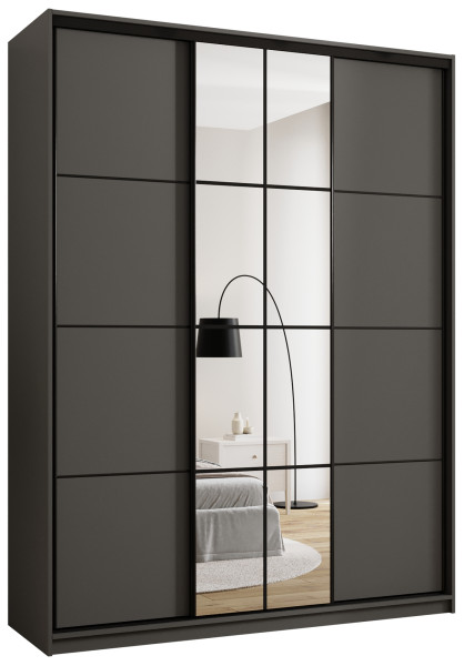 Szafa przesuwna z lustrem 180 cm EDGE MAX grafit 671392